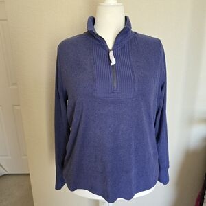 Peace Love World NWOT Medium Blue Quarter-Zip Sweater